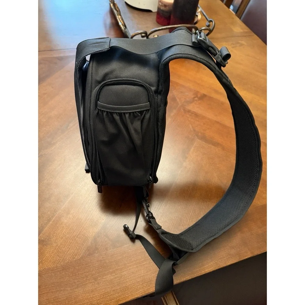 Caden Black Camera Cross-Body large Bag Adjustable Straps, Tripod Loops-